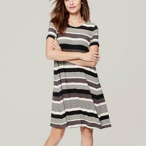 Loft Striped Skater Shift Dress